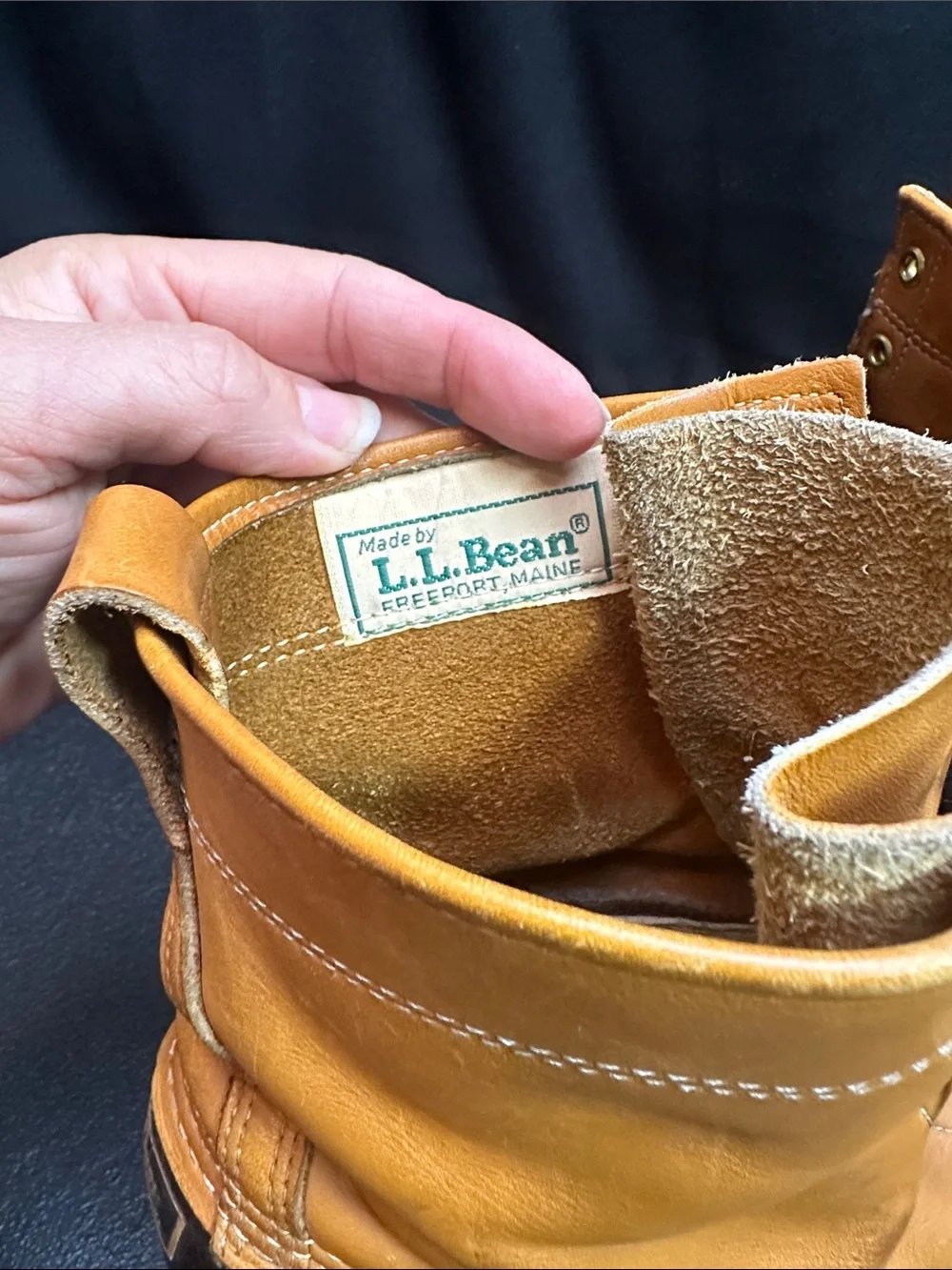 VTG L.L. Bean Maine USA Men’s Two-Tone Brown Tan Waterproof Duck Boots M9